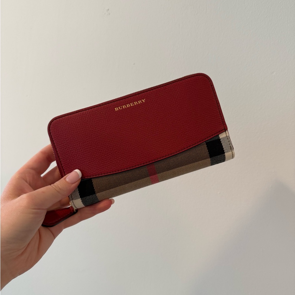 Burberry Red and Plaid Wallet - NWT
